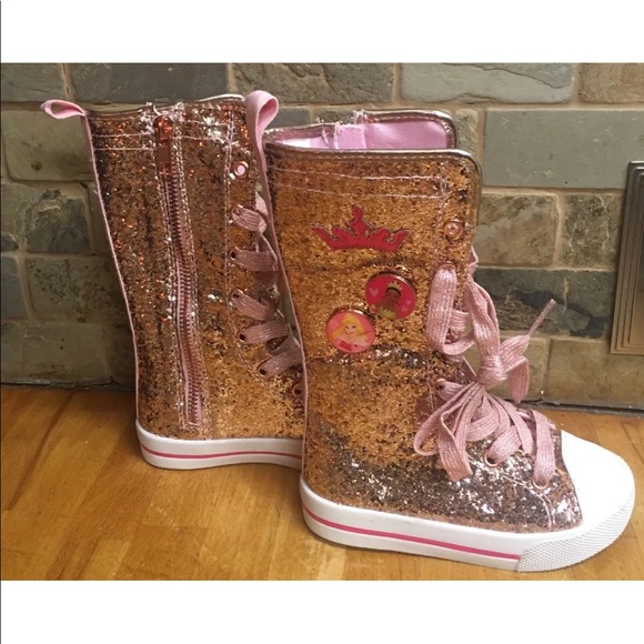 Disney Other - Disney Store Glitter Pink Princess High Top Shoes